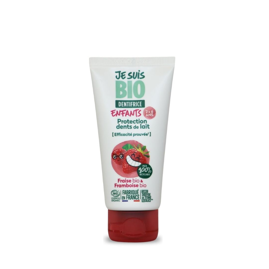 JE SUIS BIO Dentifrice enfants fraise/framboise bio, 50ml