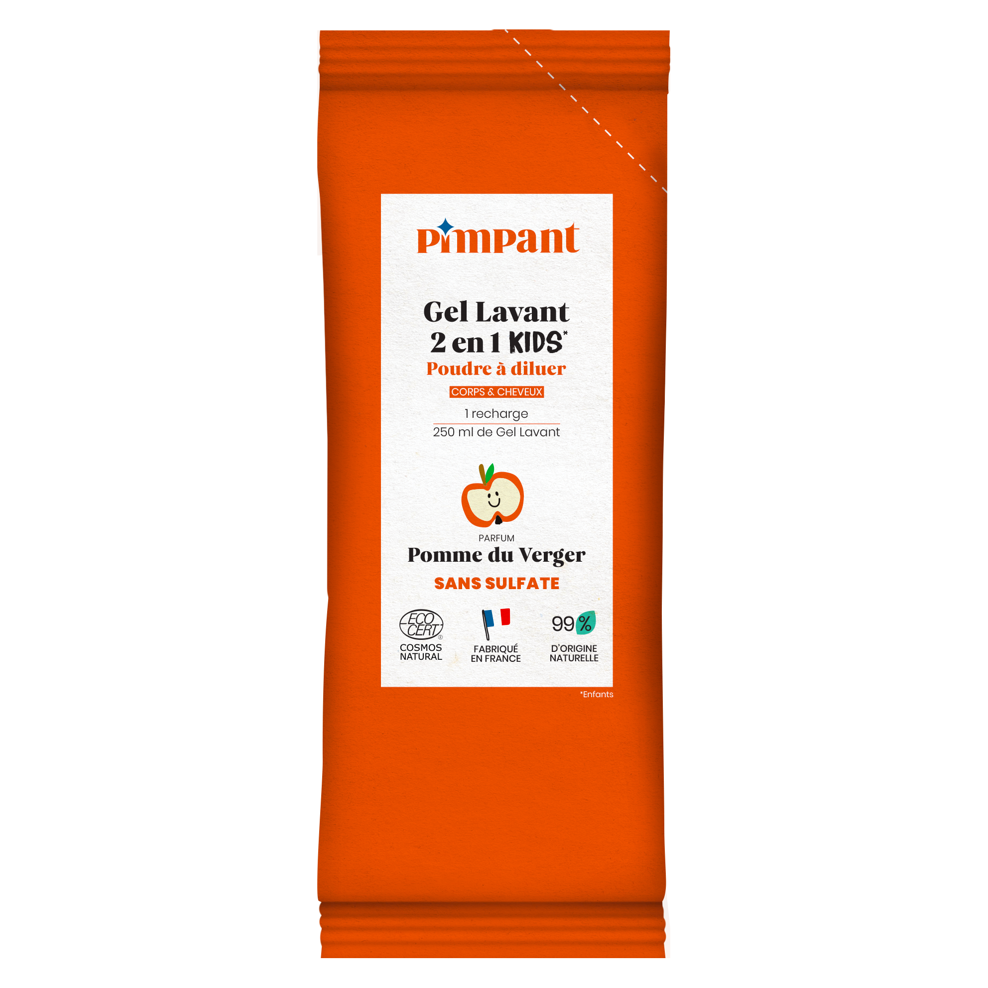 PIMPANT Gel lavant Kids2en1 pomme du verger poudre à diluer 25gr