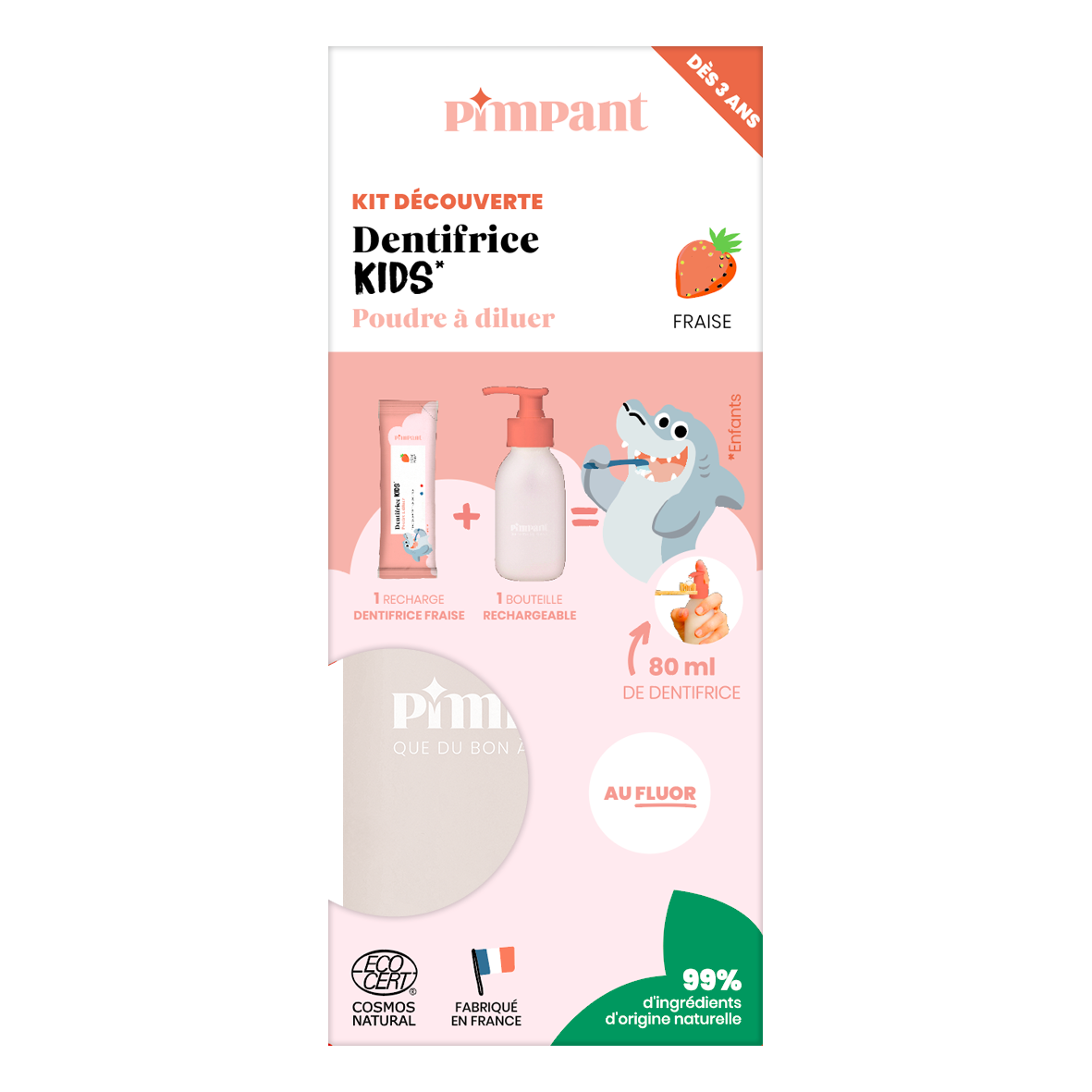 PIMPANT Kit découverte dentifrice fraise Kids