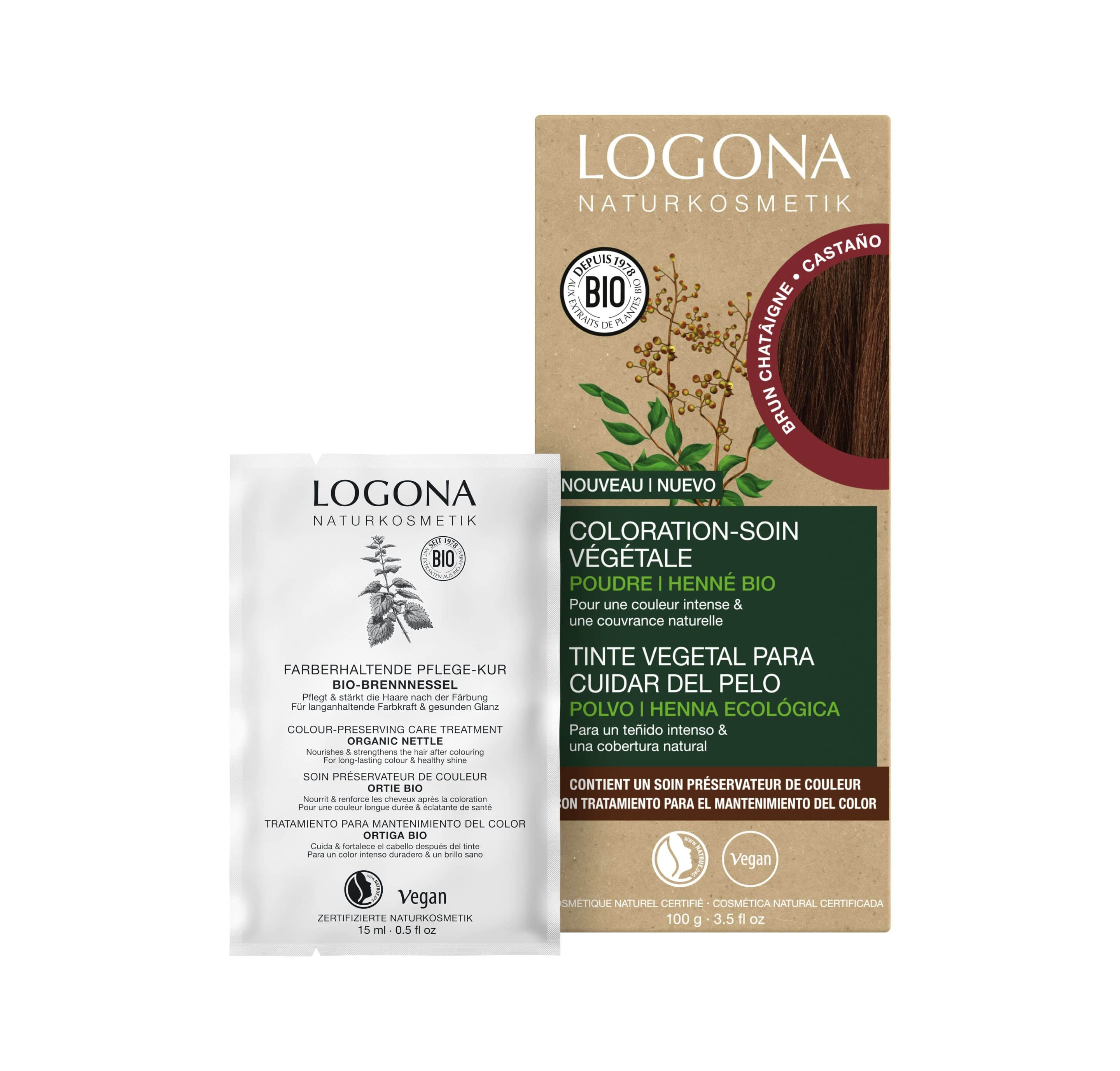 LOGONA Coloration-soin brun châtaigne 100g | BLEUVERT