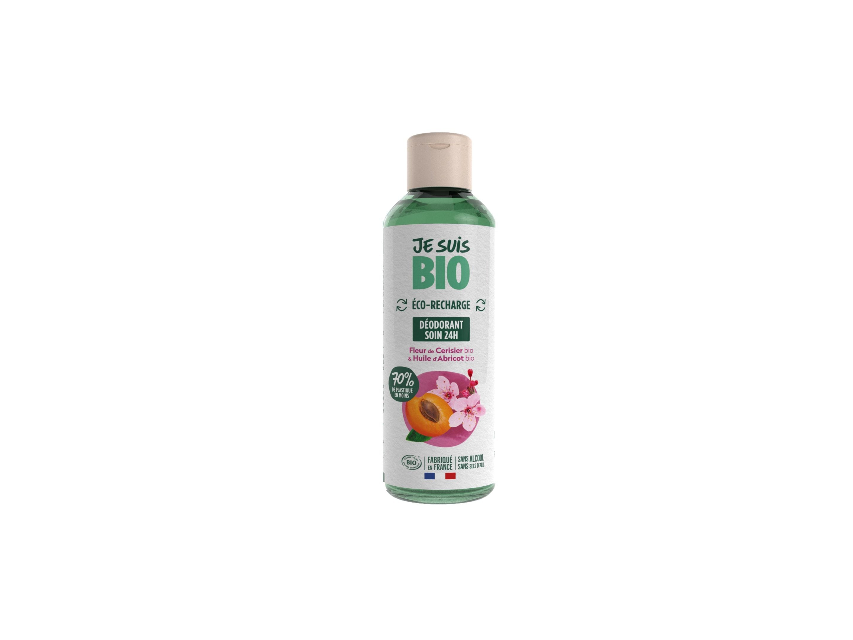 JE SUIS BIO Recharge roll-on 24h fleur cerisier abricot 100ml | BLEUVERT