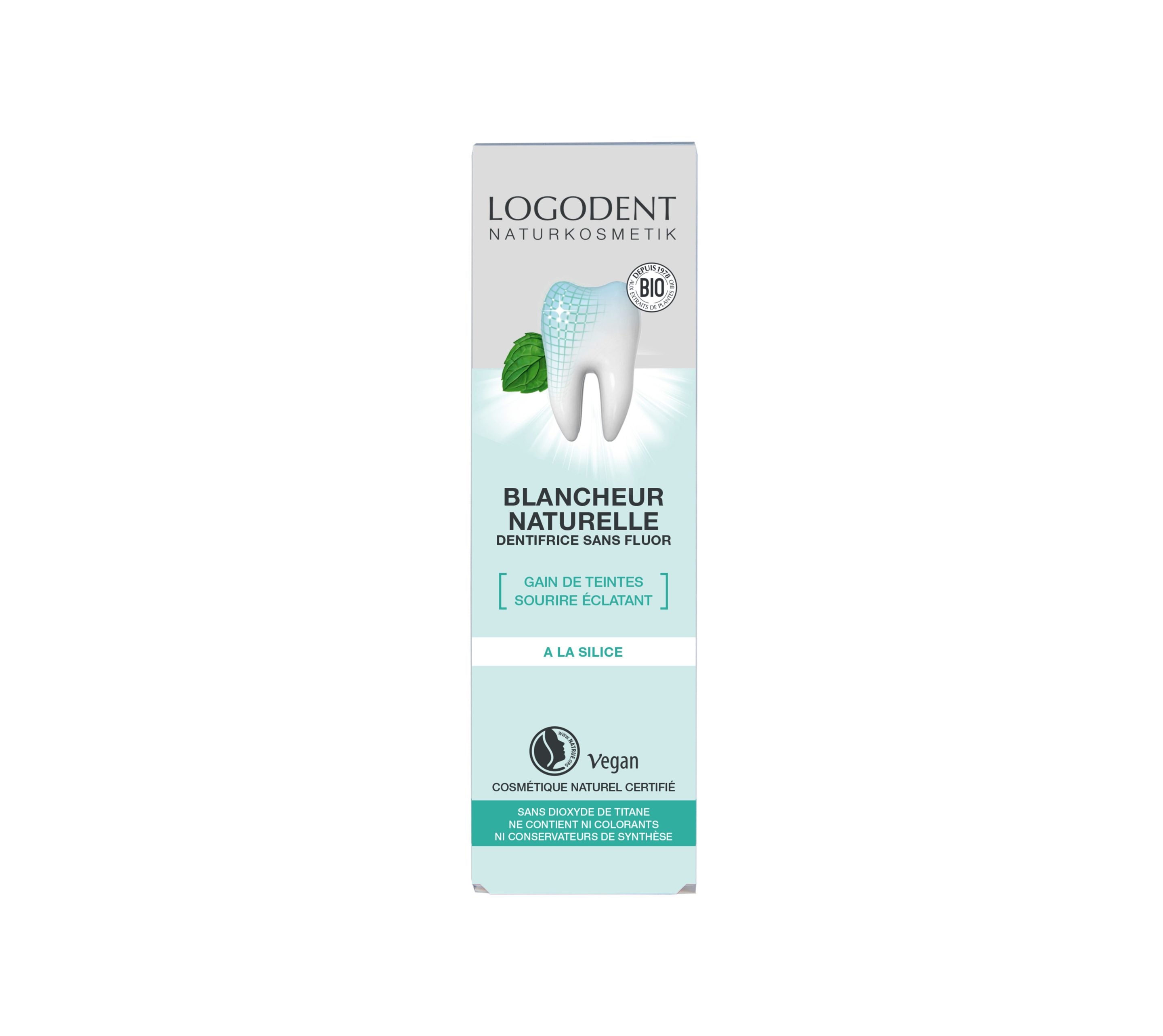 LOGONA Pâte dentifrice Blancheur Naturelle sans fluor 75ml | BLEUVERT