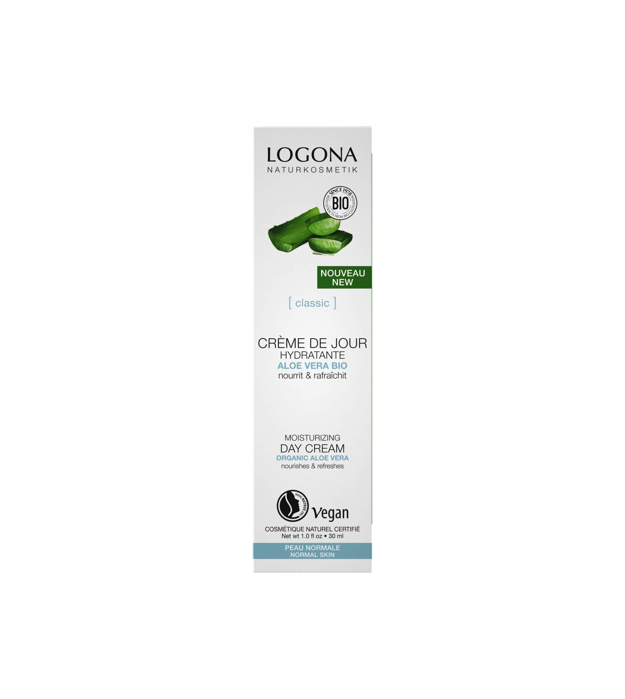 LOGONA Crème jour hydratante aloe vera 30ml | BLEUVERT