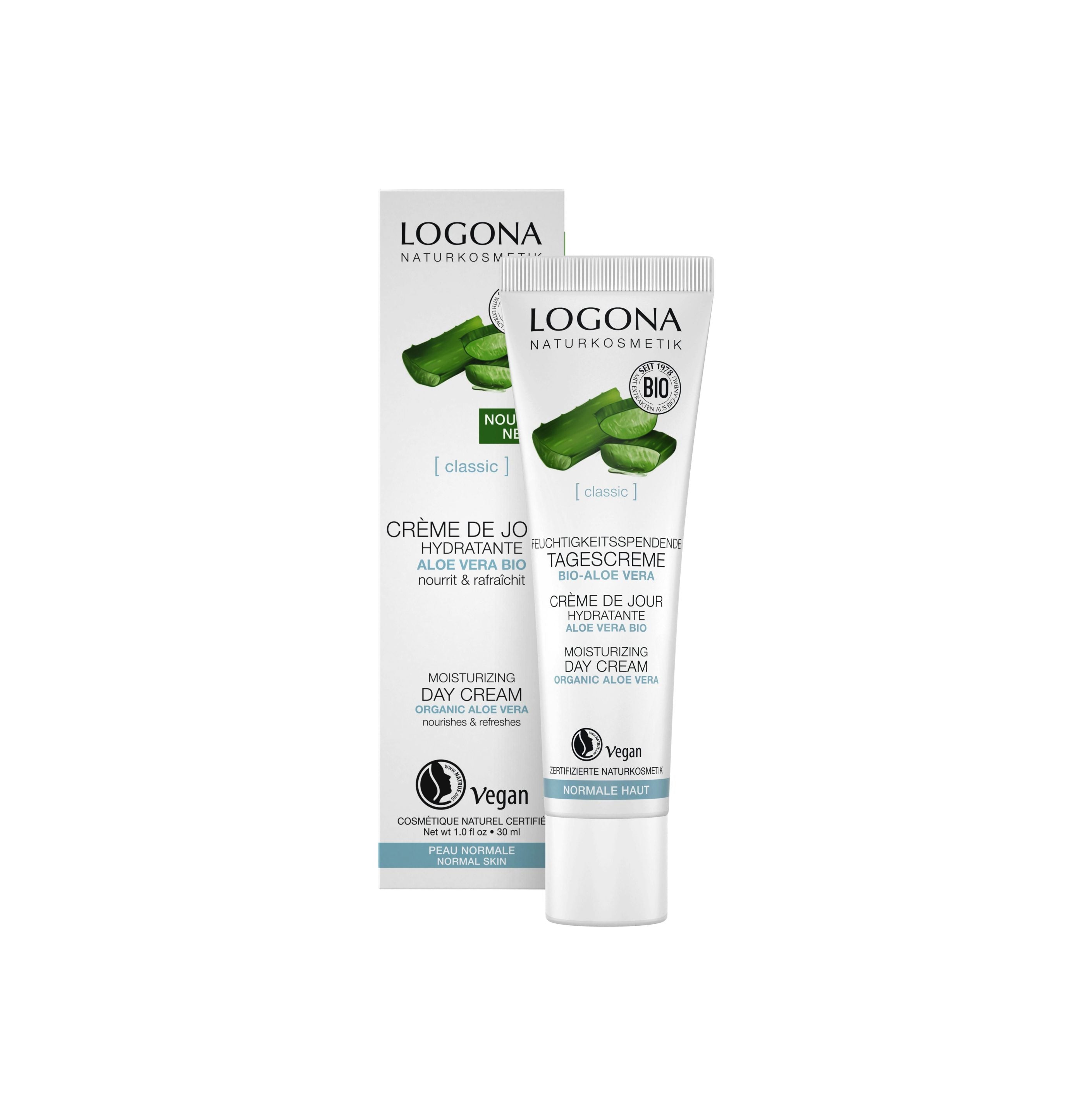 LOGONA Crème jour hydratante aloe vera 30ml | BLEUVERT