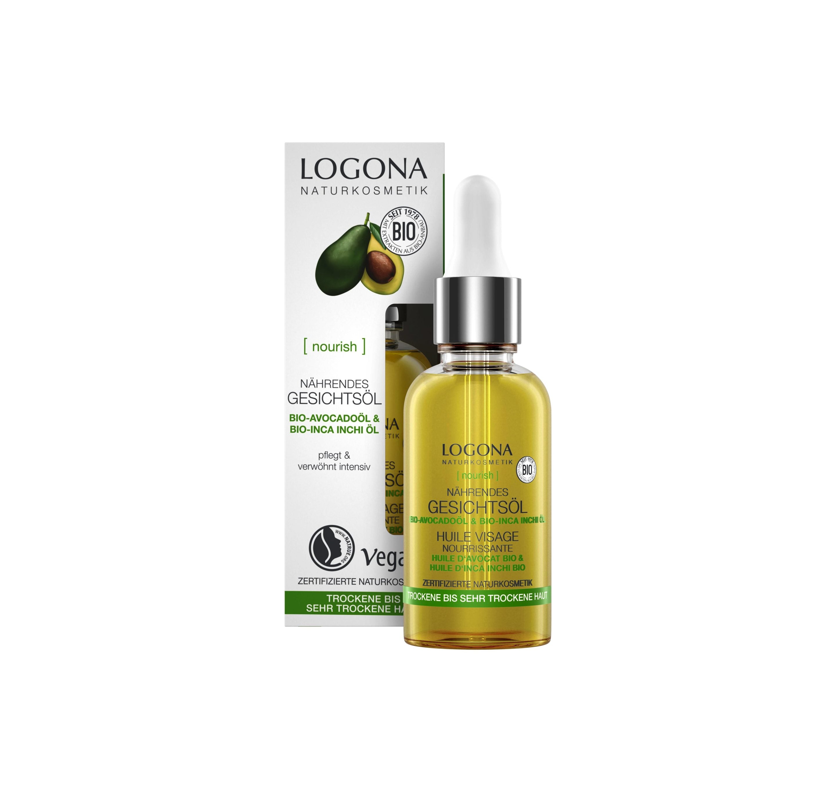 LOGONA Huile visage nourrissante avocat 30ml | BLEUVERT