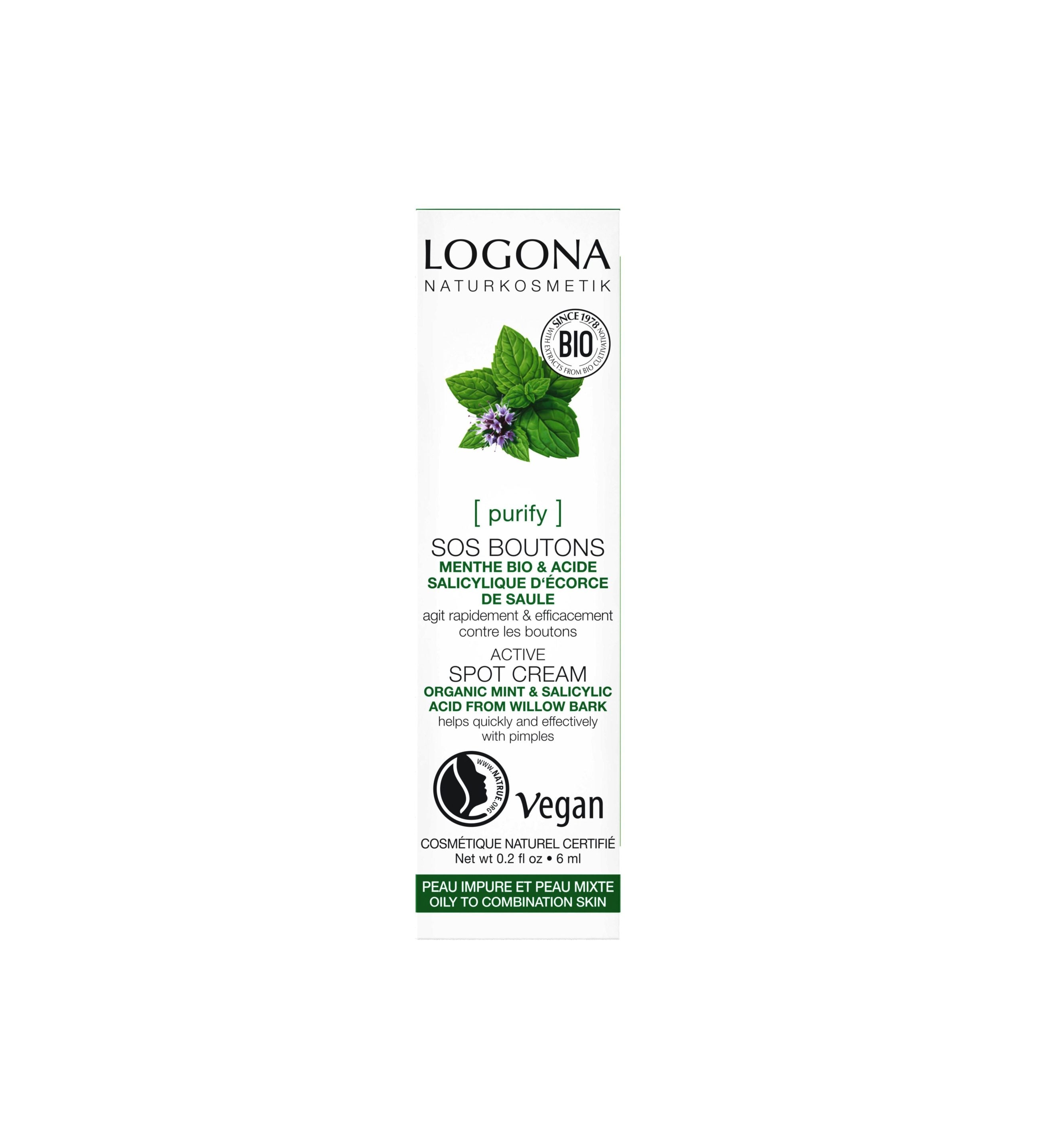 LOGONA SOS boutons menthe acide salicylique 6ml | BLEUVERT