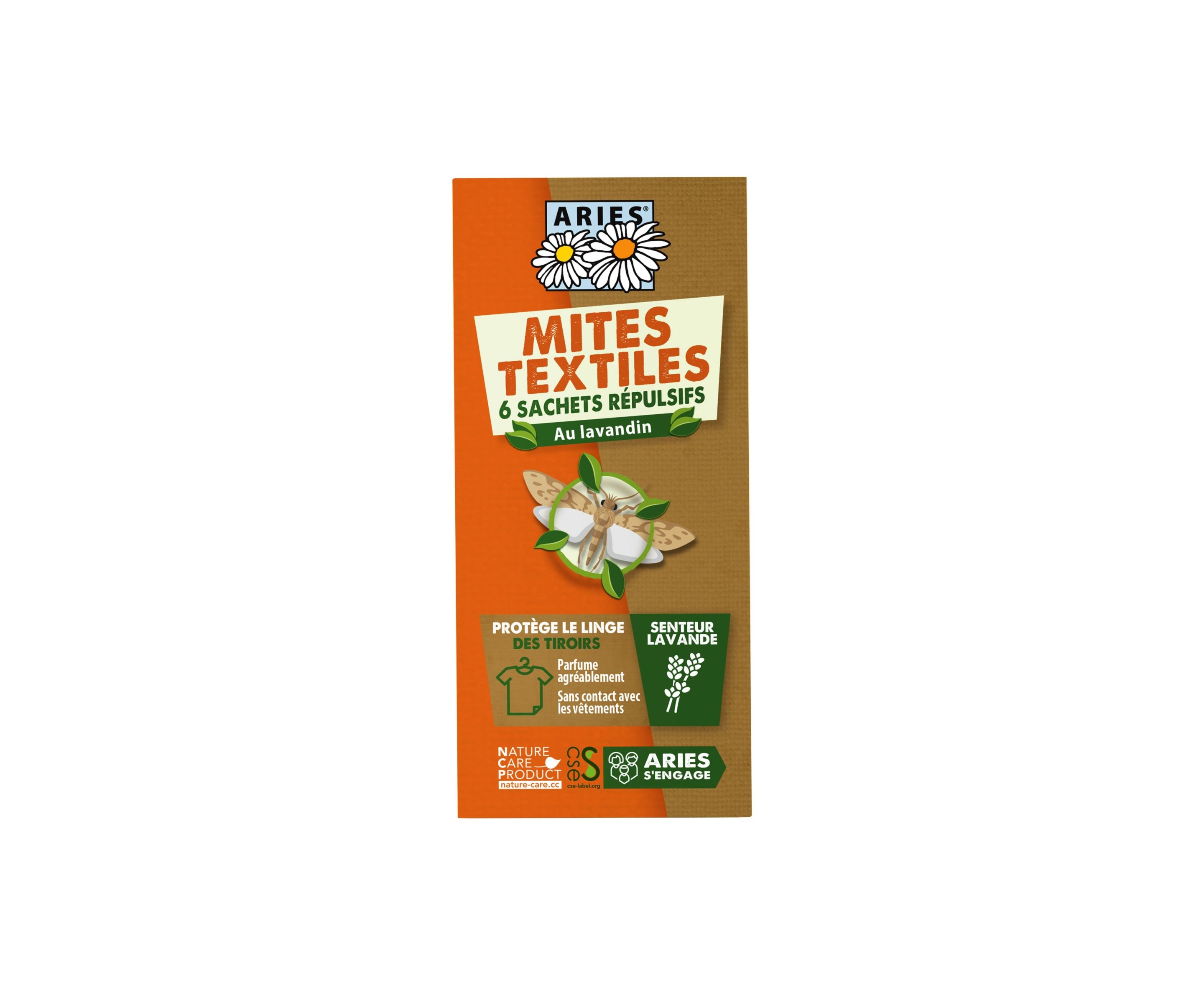 ARIES Sachets protection des tiroirs Mites textiles 6 unités | BLEUVERT