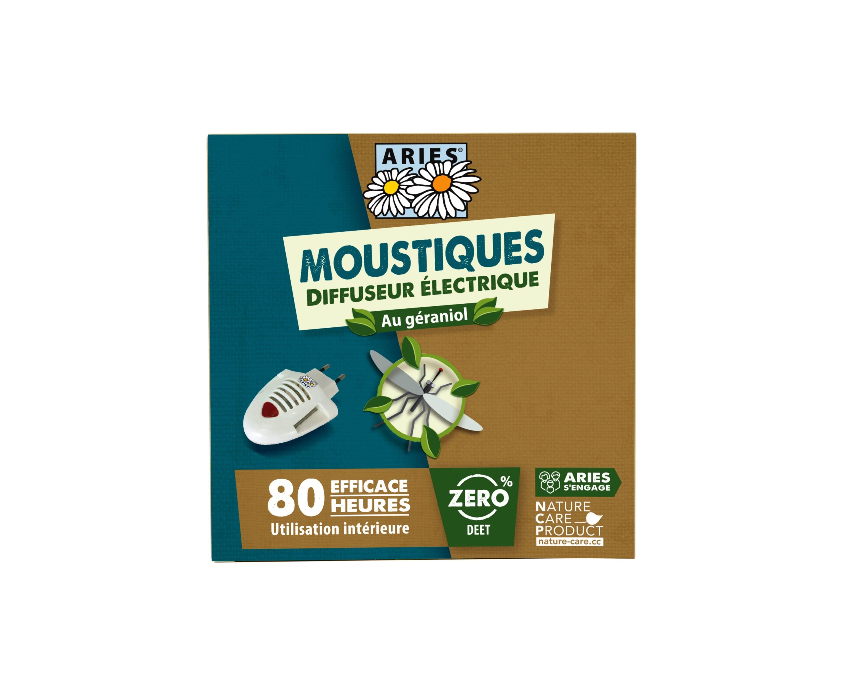 ARIES Diffuseur électrique Moustiques +  10 plaquettes + 10 ml | BLEUVERT