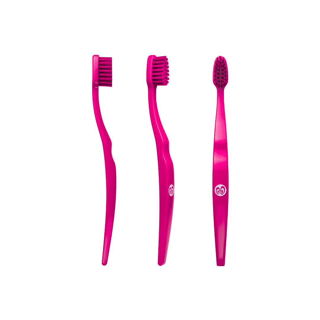 BIOBRUSH Brosse à dents medium souple enfant rose | BLEUVERT