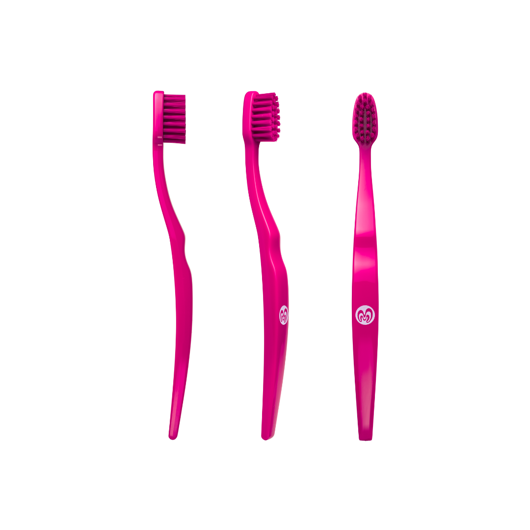 BIOBRUSH Brosse à dents medium souple adulte rose | BLEUVERT