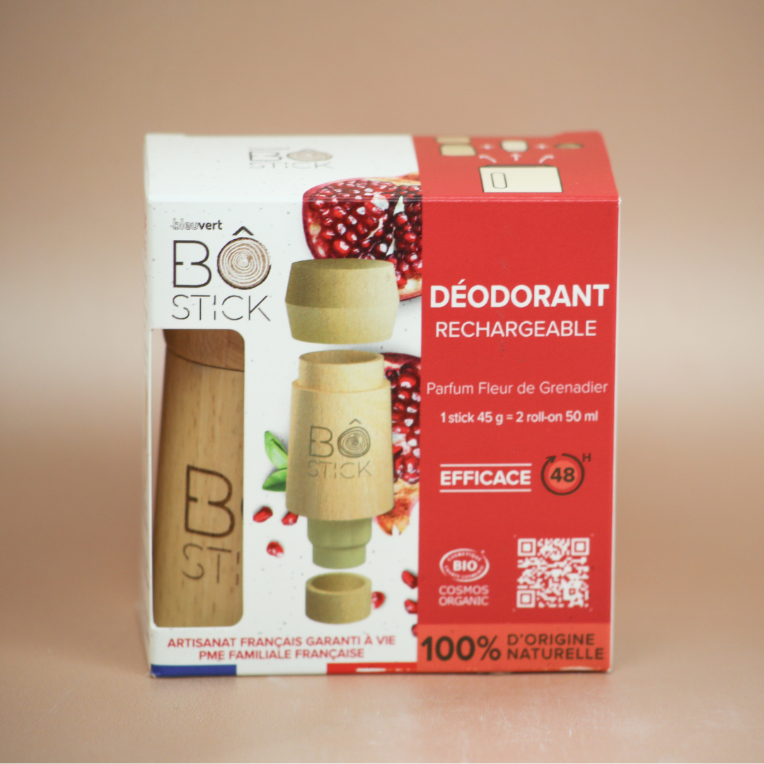 BÔ Nouvelle formule - Duo applicateur en bois et déodorant solide fleur de grenadier