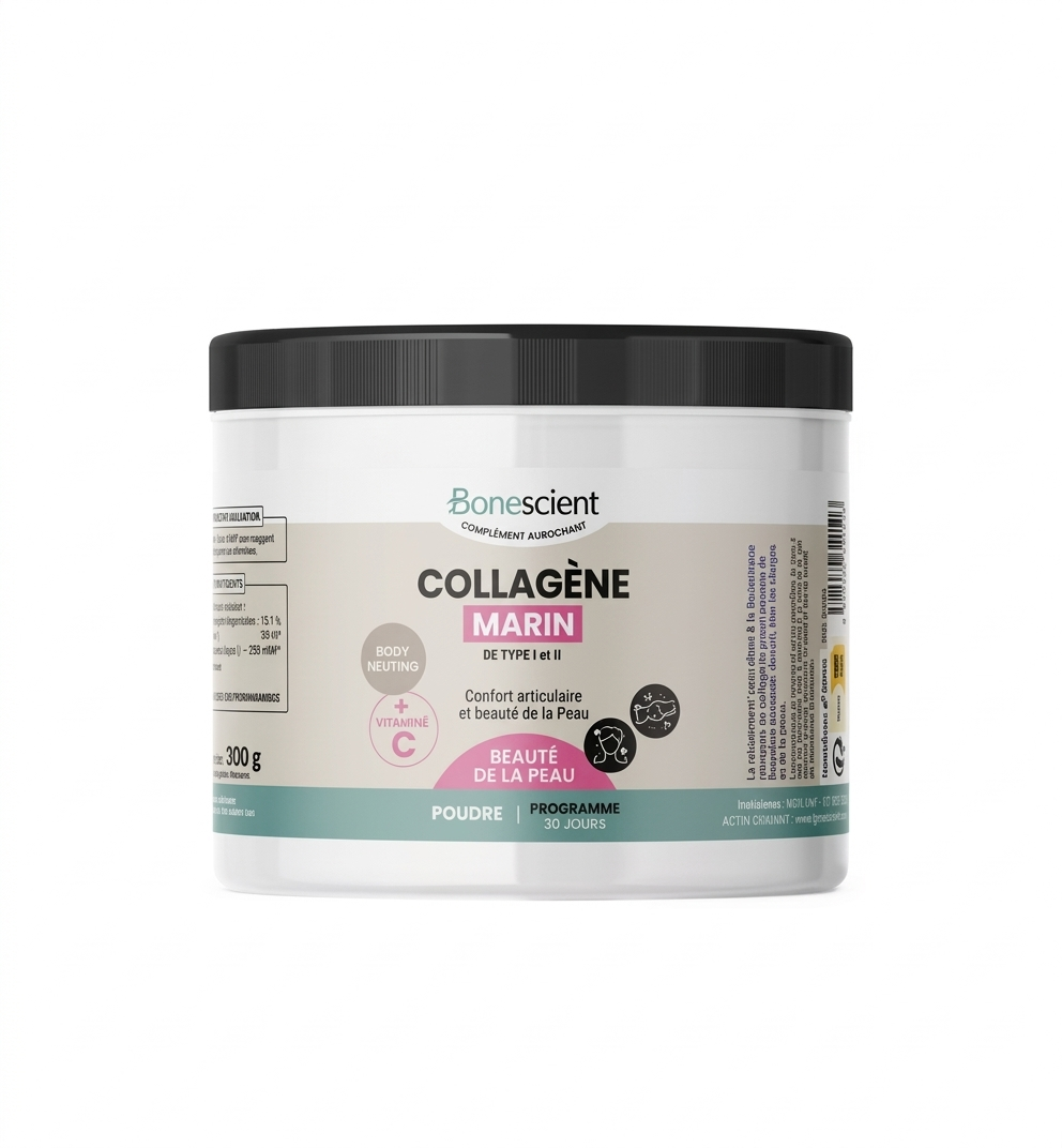 BONESCIENT - Poudre de collagène marin + vitamine C (200 g)
