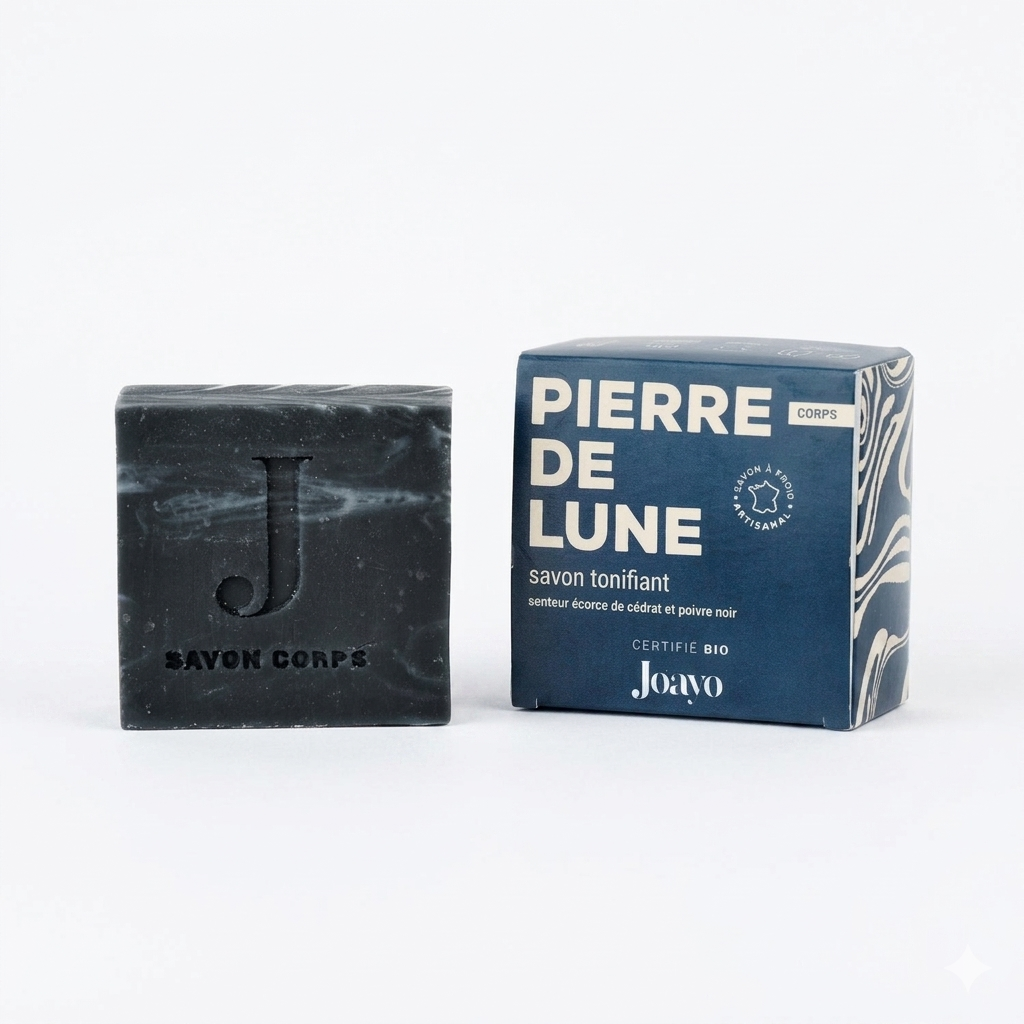 JOAYO - Savon corps surgras Pierre de Lune 100 g