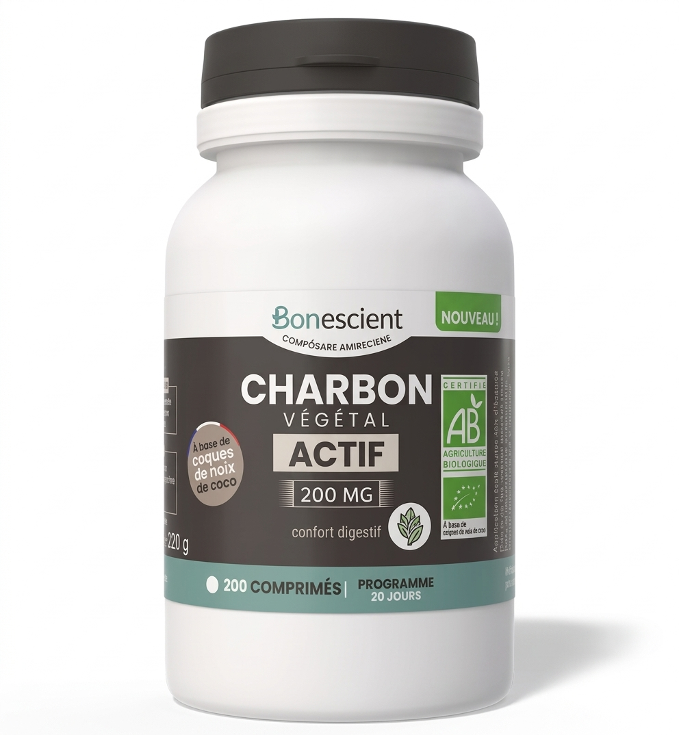 BONESCIENT - Charbon végétal actif 200 mg (200 comprimés)