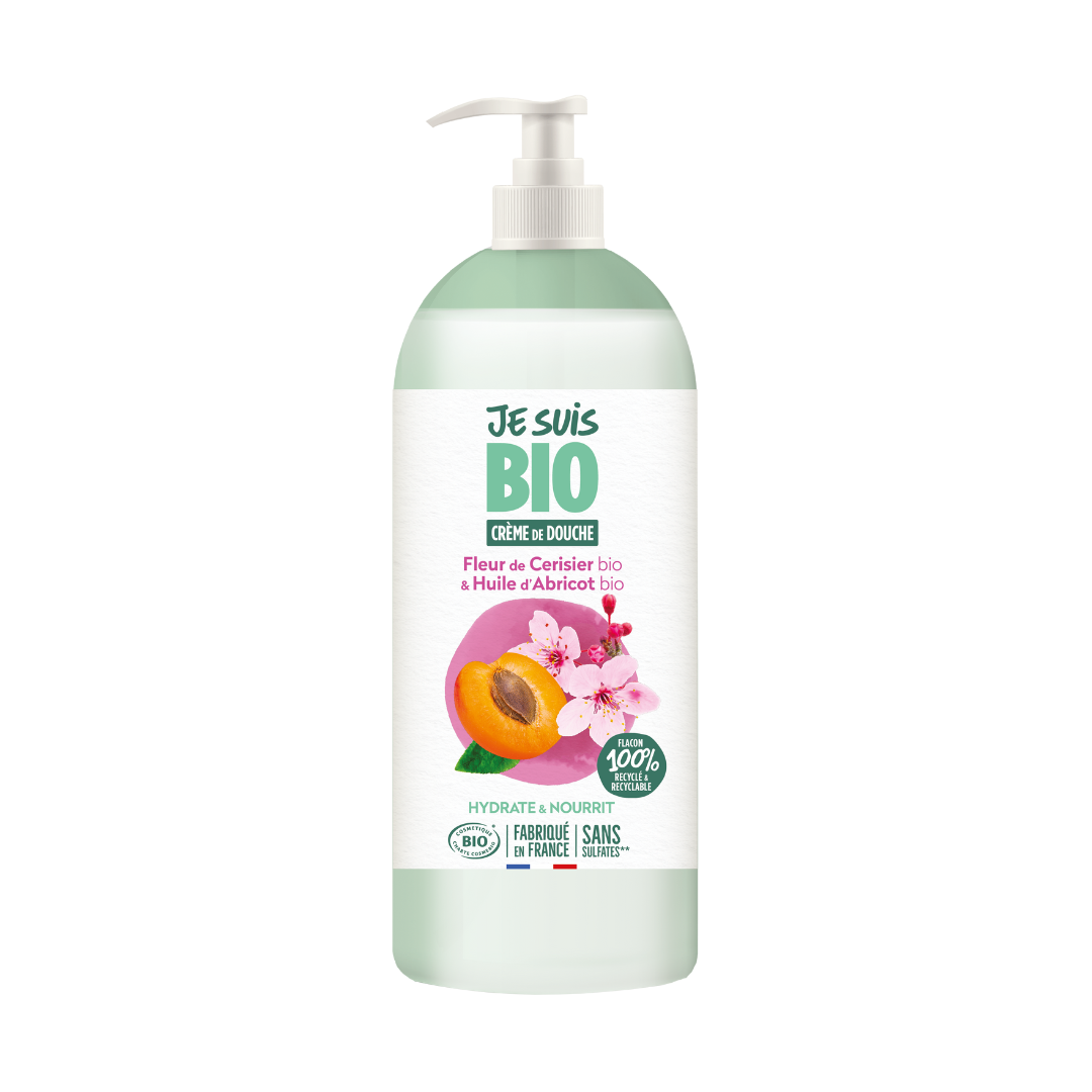 JE SUIS BIO Crème douche fleur de cerisier abricot 1L