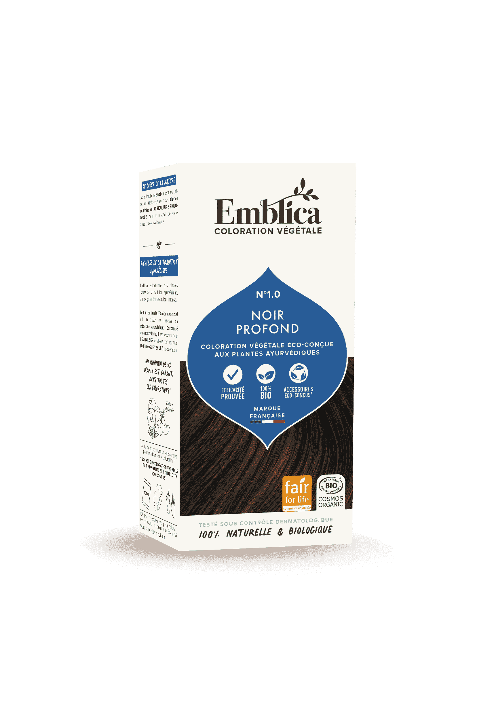 EMBLICA Coloration végétale 1.0 noir profond 100g | BLEUVERT