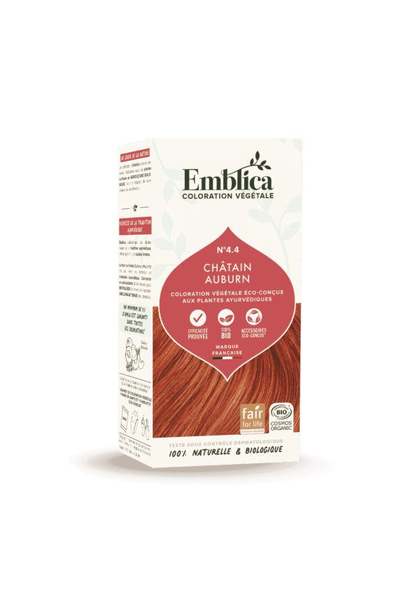 EMBLICA Coloration végétale 4.4 châtain auburn 100g | BLEUVERT