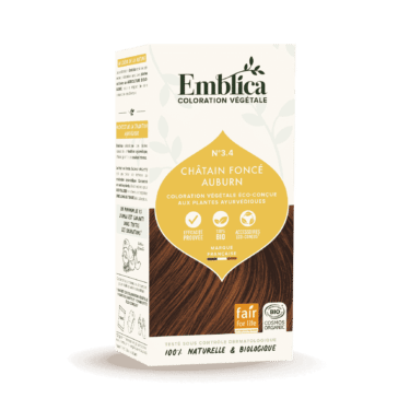 EMBLICA Coloration végétale 3.4 châtain foncé auburn 100g | BLEUVERT